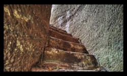 château du Ochsentein - Passage en haut de l'échelle château du Ochsentein