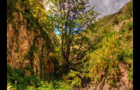 partie sèche du canyon. Le ruisseau s'écoule sous terre Bendola : partie sèche du canyon