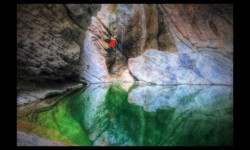 Rappel et vasque avant la C45m Bendola : Rappel et vasque avant la C45m