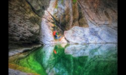 Rappel et vasque avant la C45m Bendola : Rappel et vasque avant la C45m