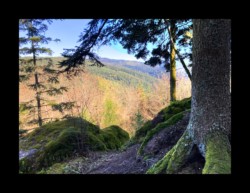 devant la grotte de la Belle Roche Saint Quirin - devant la grotte de la Belle Roche